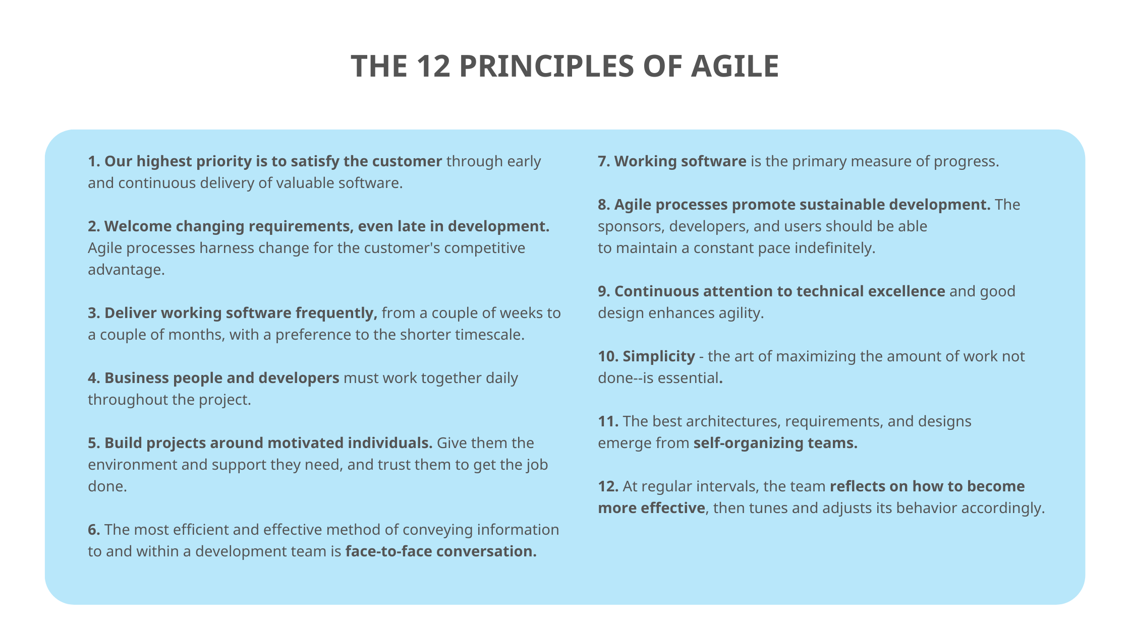 12 principles of agile manifesto