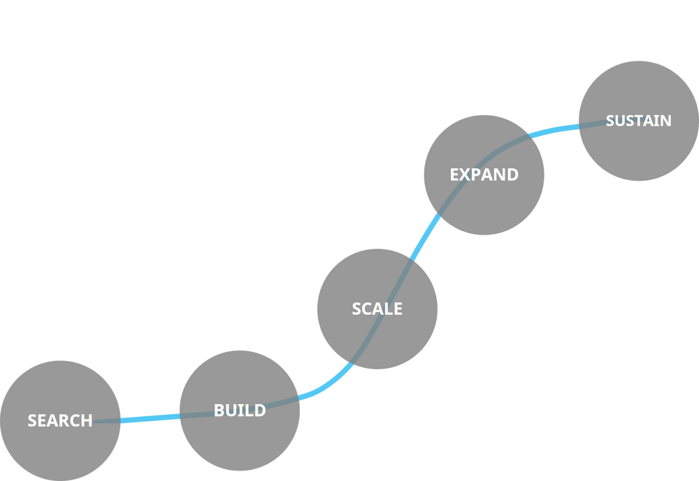 search-build-scale-expand-sustain