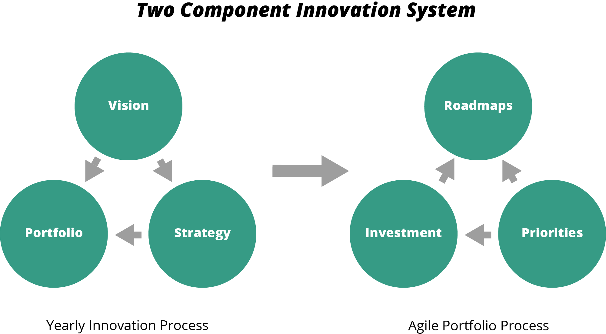 Two component innovation system for product portfolio management