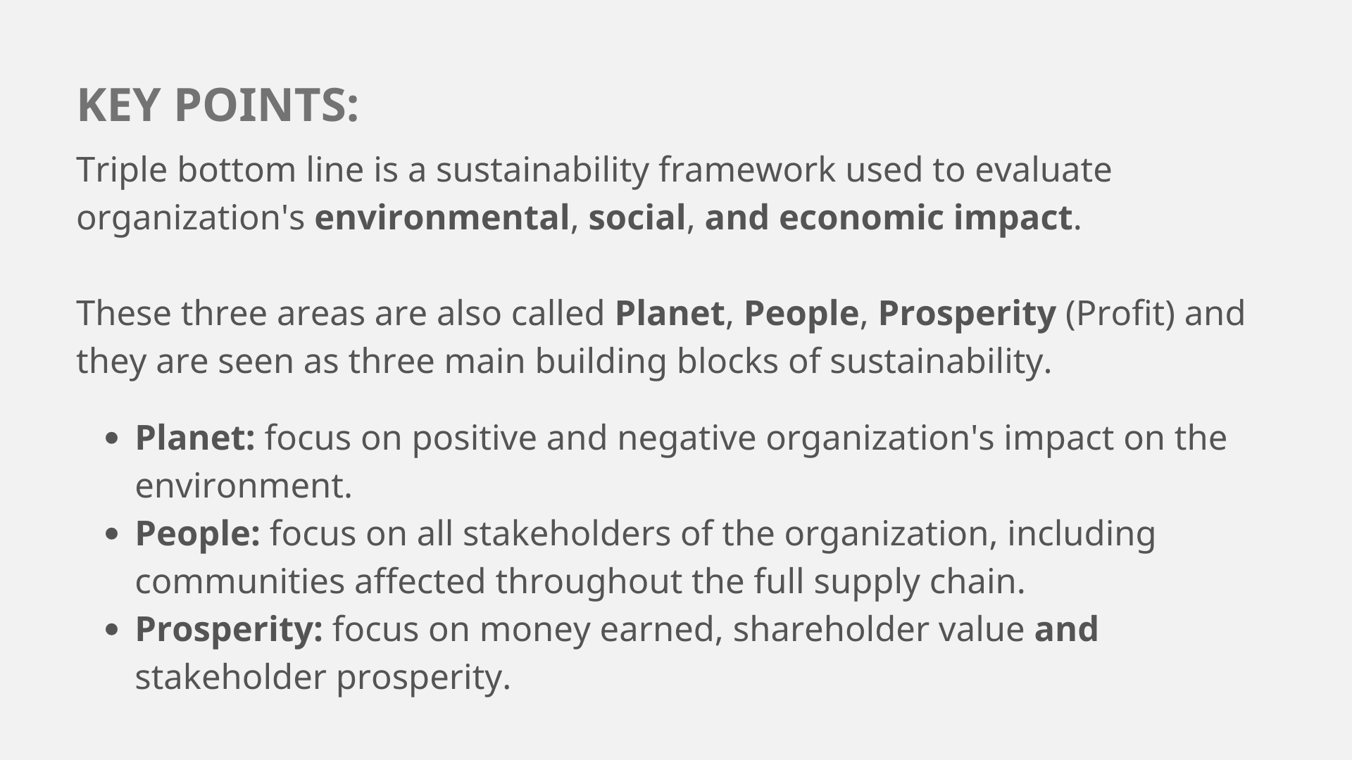 Triple Bottom Line - Key points (1)