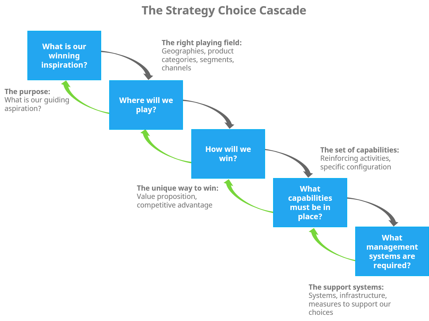 The strategy choice cascade