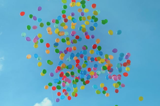 happy employees balloons