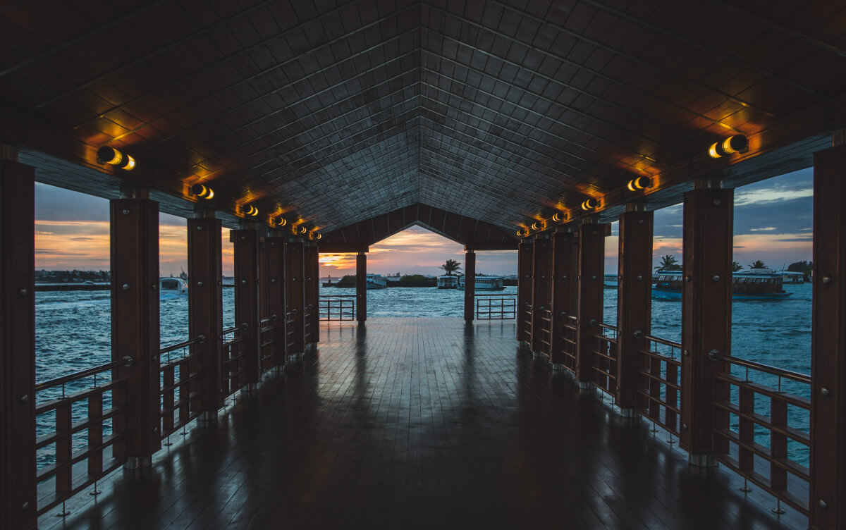 A bridge looking out to the sea