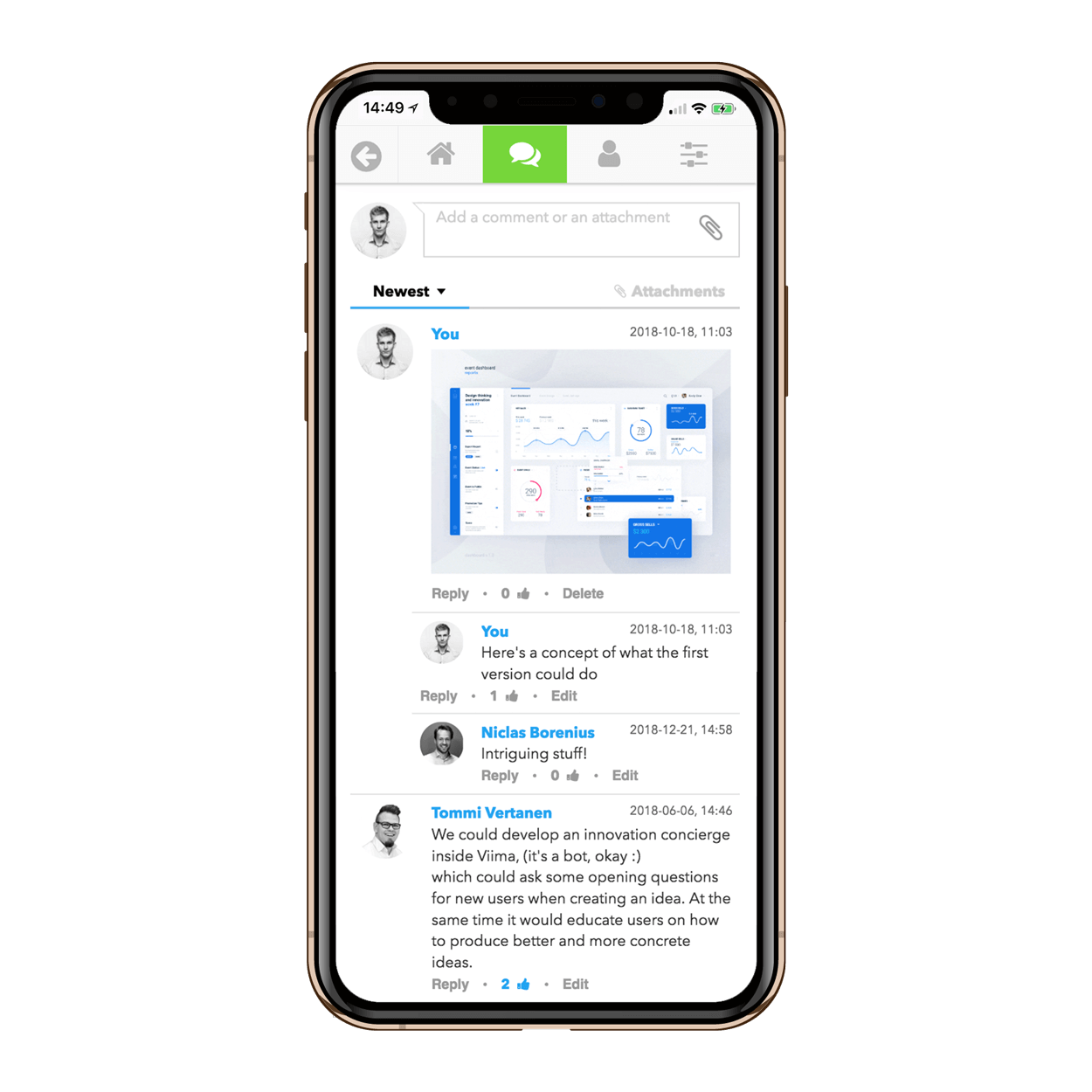 Viima mobile app discussion