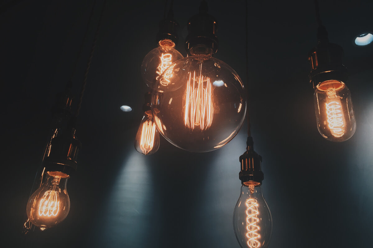 Lights symbolizing ideas within innovation
